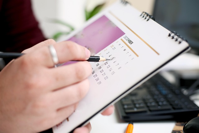 habit tracking calendar and wellness journal on morning coffee table